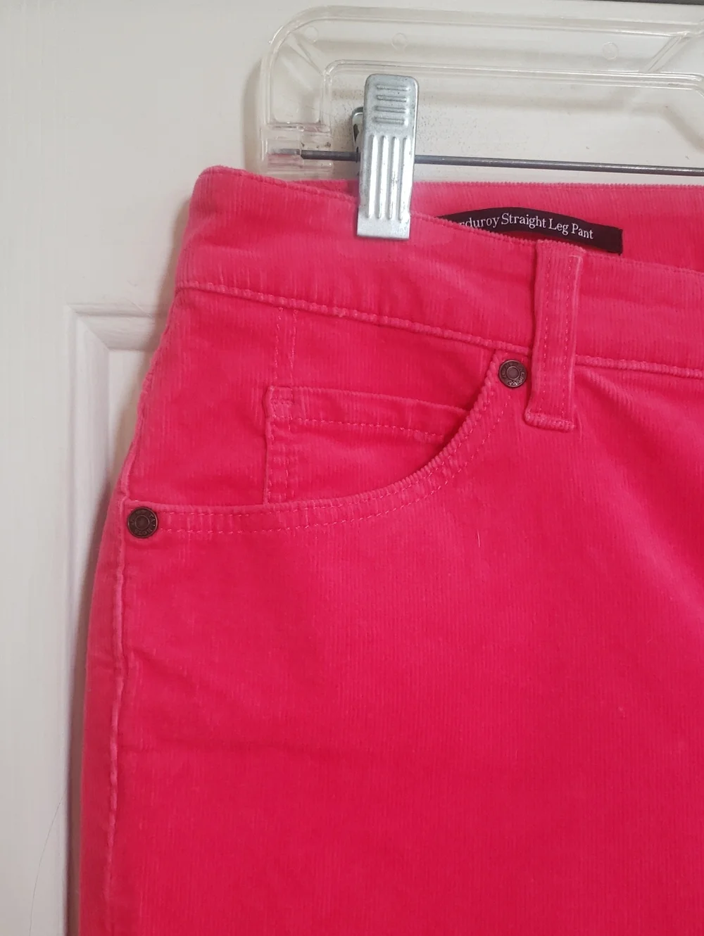 TALBOTS Corduroy Straight Leg Pant Barbie Pink 8P | PETITE - Picture 6 of 14